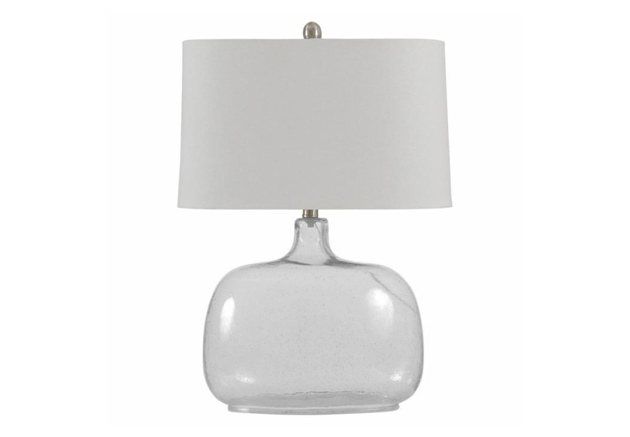 StyleCraft Clear Seeded Oval Glass Table Lamp