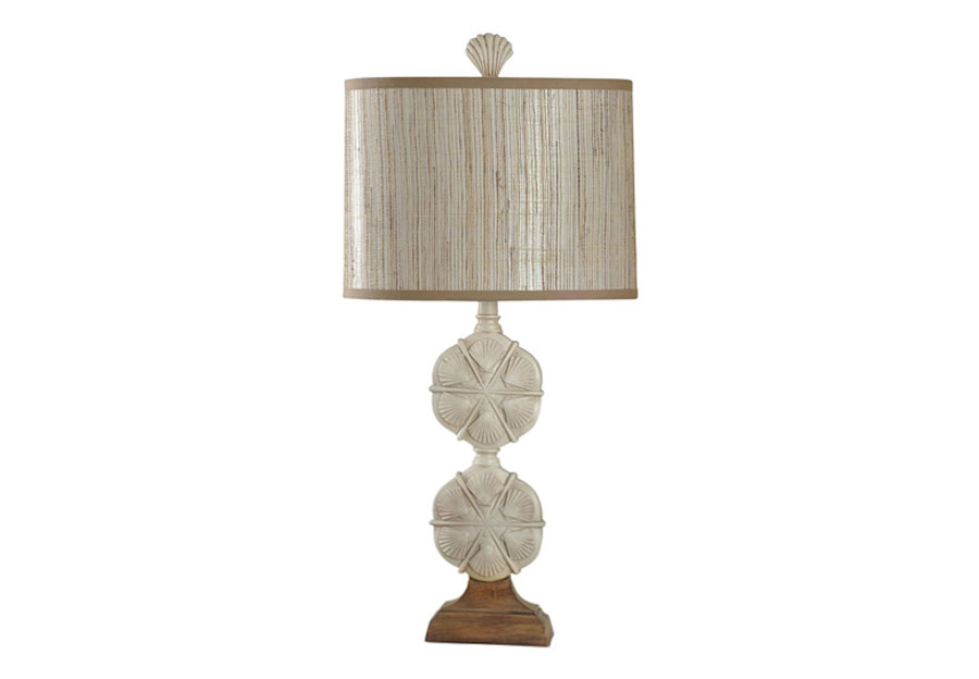 StyleCraft Double Stacked Seashell Motif Table Lamp
