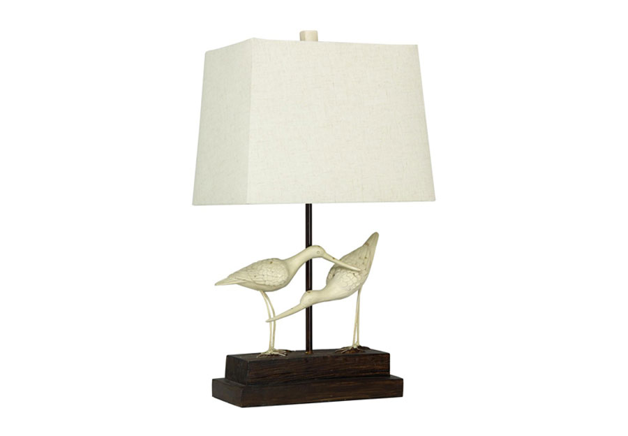 StyleCraft Sandpipers On Sand Table Lamp with Rectangular Shade