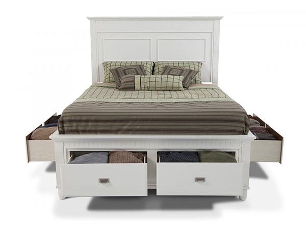 Elements Spencer White Complete Queen Storage Bed
