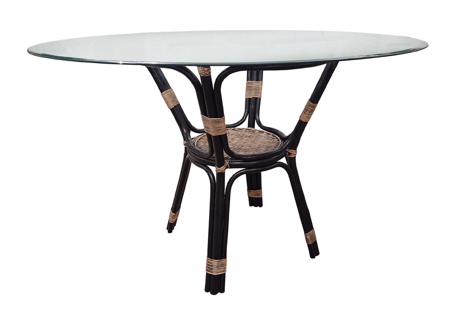 Terranova Miami Wicker Round Dining Table with Four Chairs 