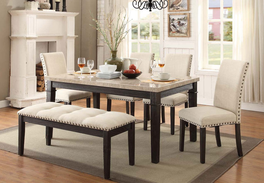 Elements Greystone Dining Table with Four Side Chairs