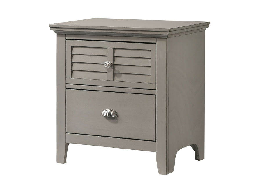 Lifestyle Shutter Grey Two-Drawer Nightstand