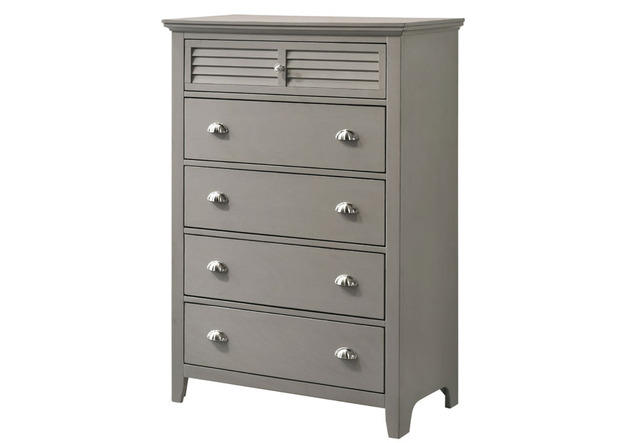 Lifestyle Shutter Grey Five-Drawer Chest