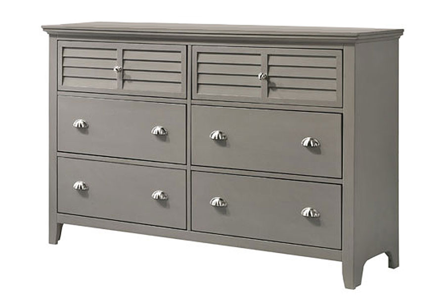 Lifestyle Shutter Grey Six-Drawer Dresser