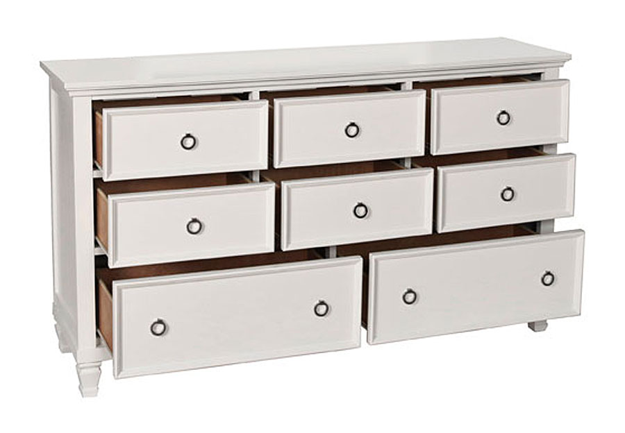 New Classic Tamarack White Eight-Drawer Dresser