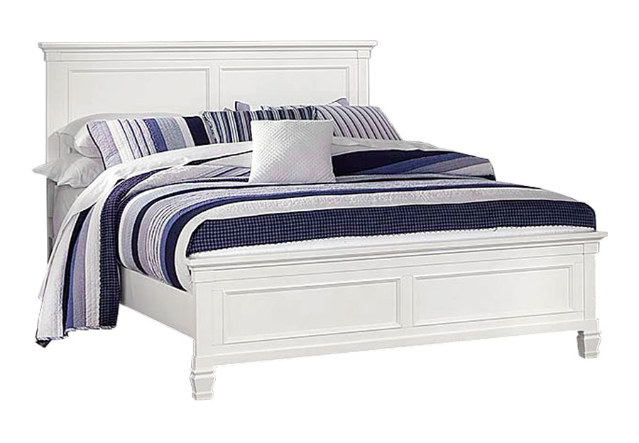 New Classic Tamarack White Queen Bed, Dresser, and Mirror