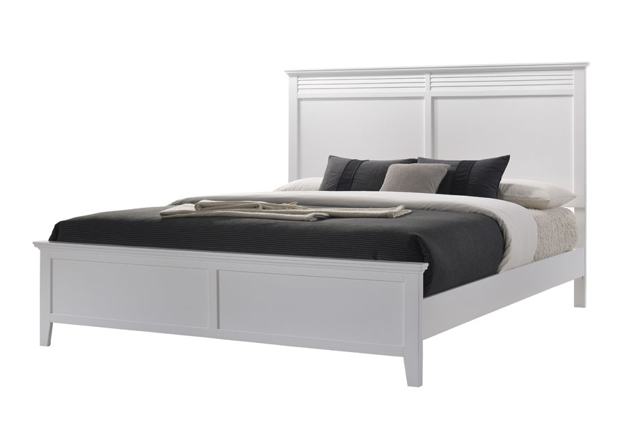 Lifestyle Shutter White Queen Bed, Dresser, and Mirror