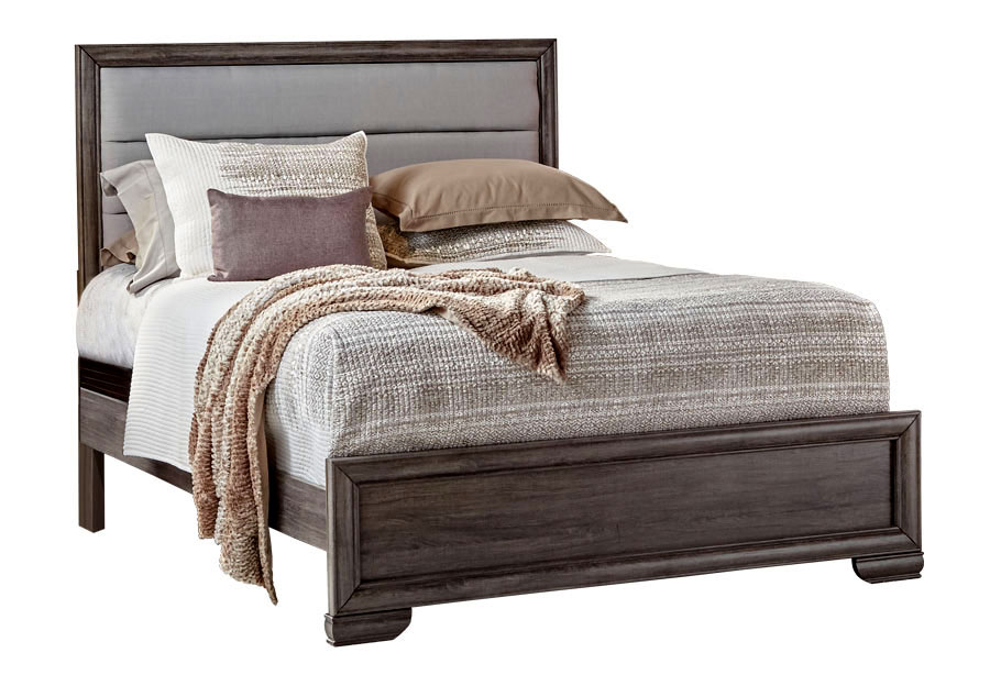 Lifestyle Shelton Grey King Upholstered Bed, Dresser and Mirror