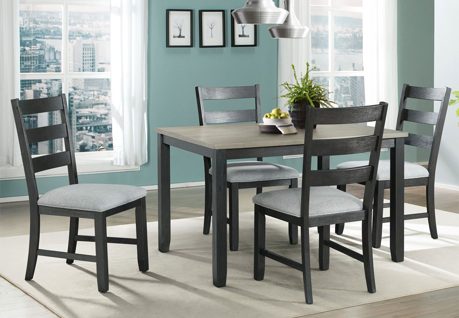 Elements Martin Two Tone Black 48 Inch, 48 Inch Kitchen Table Set