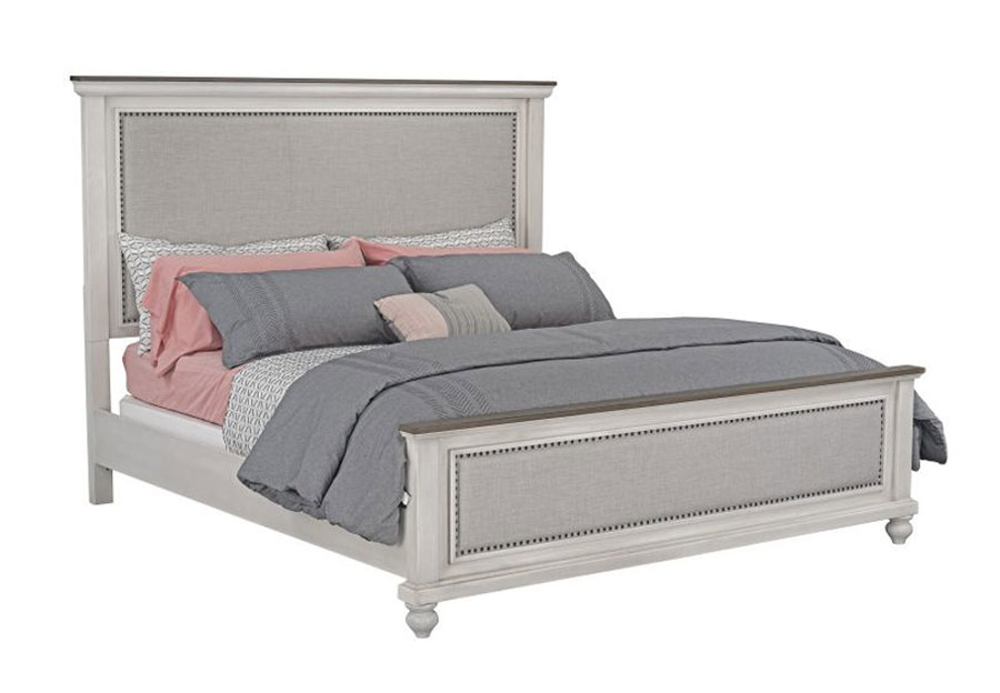Standard Grand Bay Queen Upholstered Bed, Dresser and Mirror