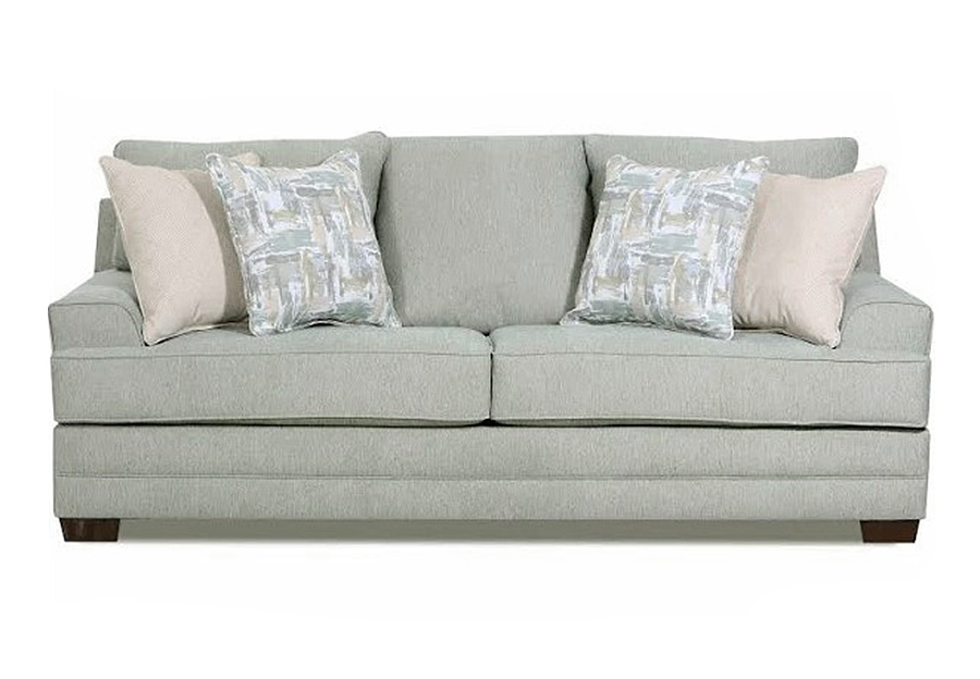 Lane Annabelle Spa Queen Sleeper Sofa with Niko Platinum and Fingerpaint Spa Accent Pillows