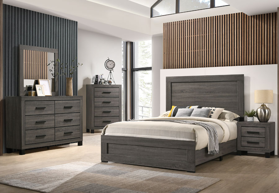 Lifestyle Midtown Grey King Bed, Dresser, and Mirror