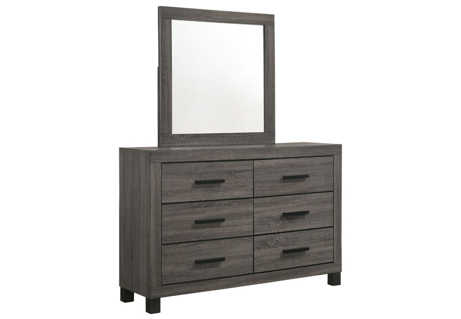 Lifestyle Midtown Grey King Bed, Dresser, and Mirror