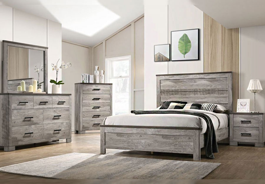 Elements Miller Cove King Bed, Dresser and Mirror