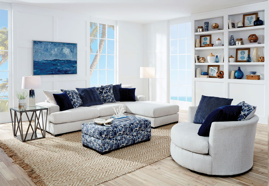 Albany Romano Cream Sectional with Chaise