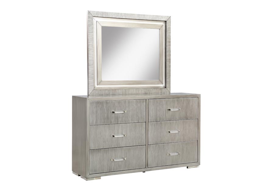 Lifestyle Meridian Queen Storage Bed, Dresser, and Mirror