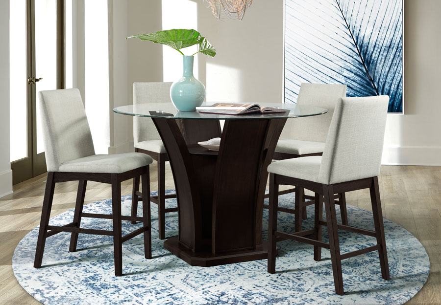 Elements Dapper Round Counter-Height Dining Table with Four Chairs