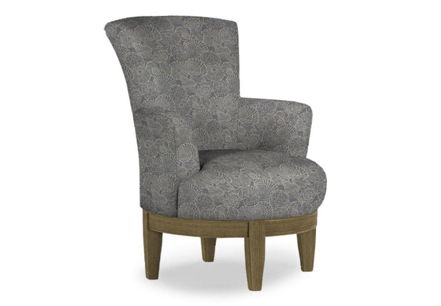 Best Justine Navy Seashell Swivel Accent Chair