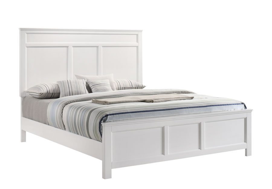 New Classic Andover White King Bed, Dresser, and Mirror