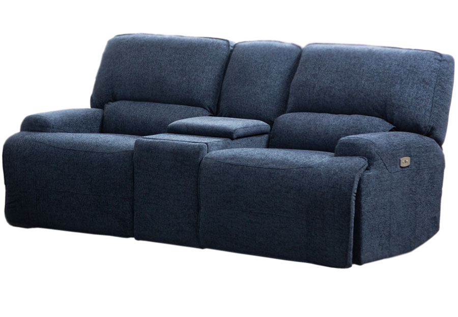 Lifestyle Galaxy Denim Manual Reclining Loveseat with Console