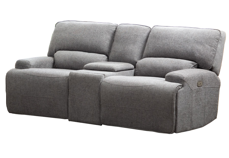 Lifestyle Galaxy Storm Gray Manual Reclining Loveseat with Console