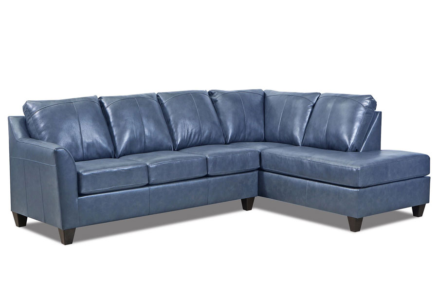 Lane Avery Shale Leather Match Two-Piece Sectional