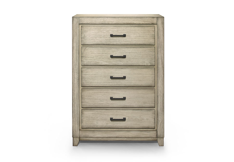 New Classic Ashland Rustic White Five-Drawer Chest