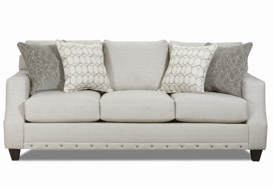 Lane Garrett Birch Queen Sleeper Sofa with Piper Lagoon and Equinox Platinum Accent Pillows