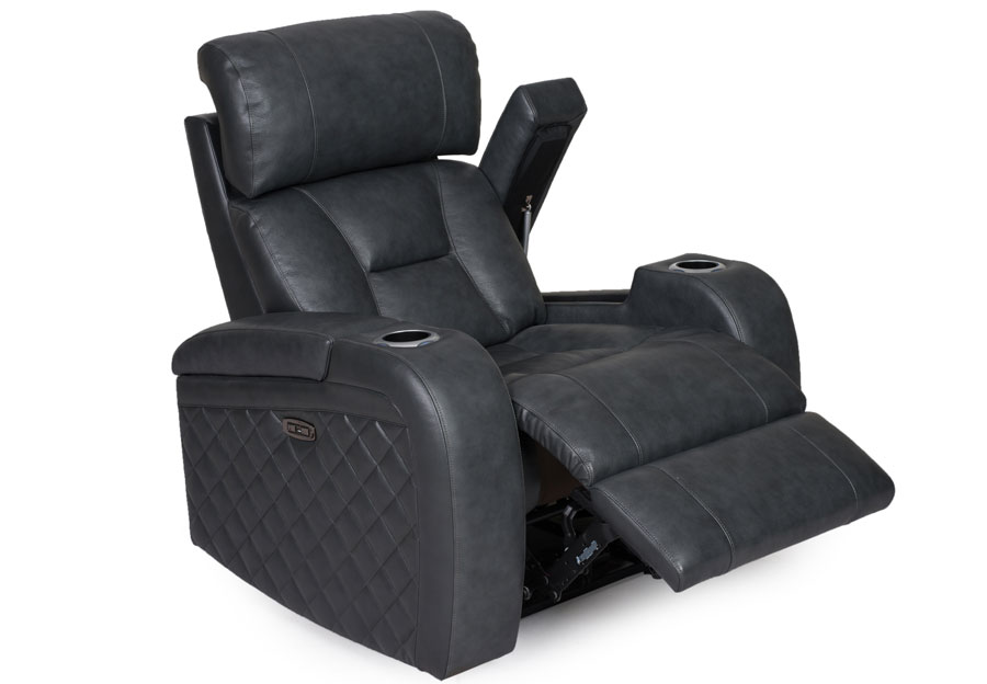 Synergy Luxe Transformer Grey Dual Power Leather Match Recliner