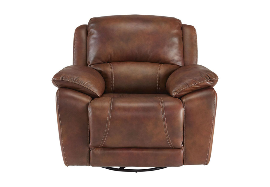 Cheers Princeton Chocolate Leather Match Dual Power Recliner