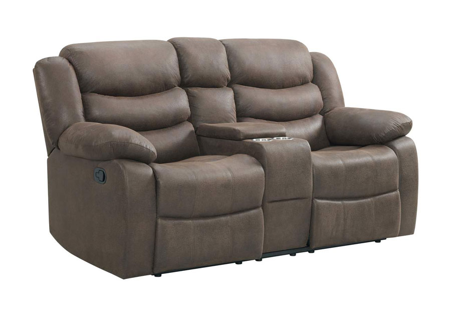 Lane Expedition Java Dual Power Loveseat with USB Ports and Center Console