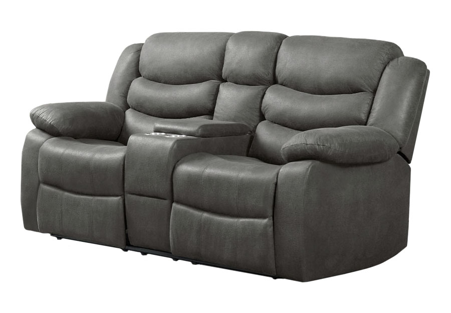Lane Expedition Shadow Grey Manual Reclining Loveseat with Center Console