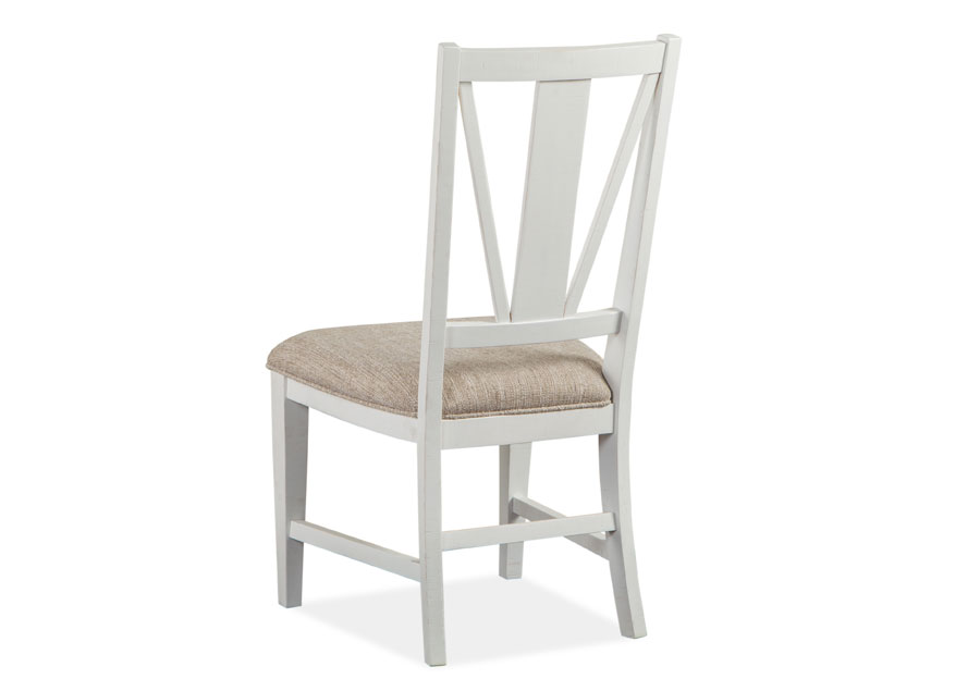 Magnussen Heron Cove White Dining Side Chair with Upholstered Seat