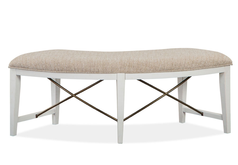 Magnussen Heron Cove White Curved Bench