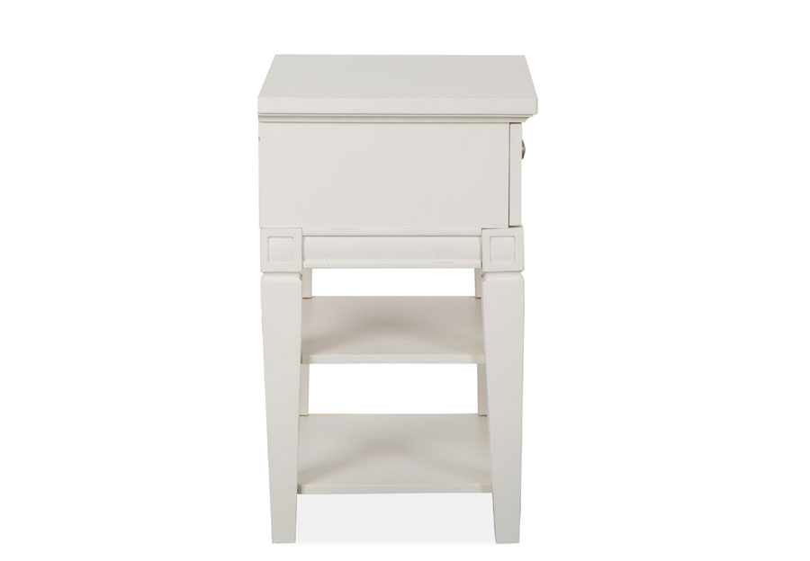 Magnussen Willowbrook White One-Drawer Open Shelf Nightstand