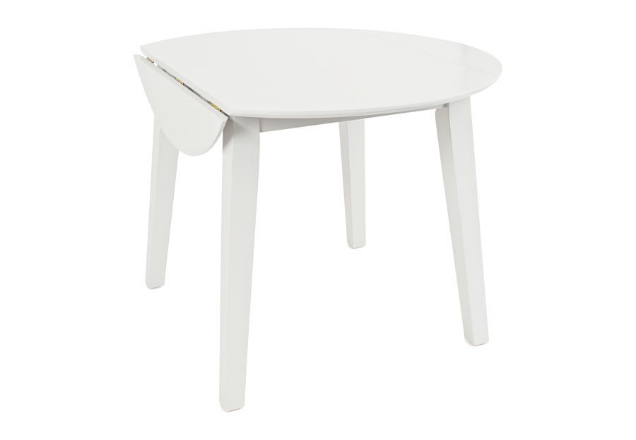 Jofran Simplicity Paperwhite Round Dropleaf Dining Table