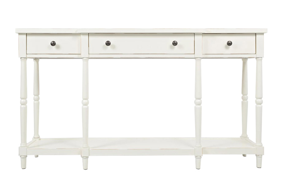 Jofran Stately Home Antique White Breakfront Console