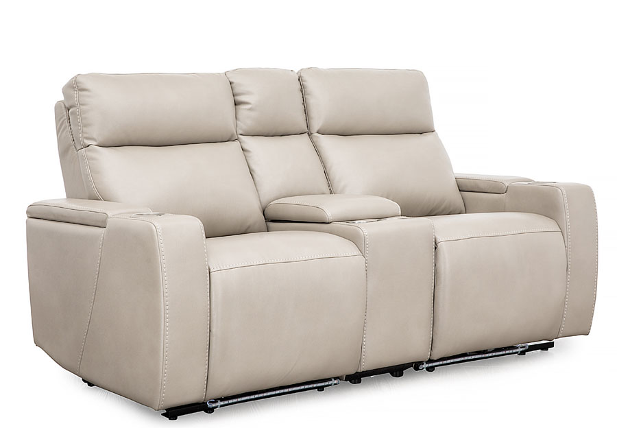 Cheers Lonzo Transformer Oyster Dual Power Reclining Sofa and Reclining Console Loveseat