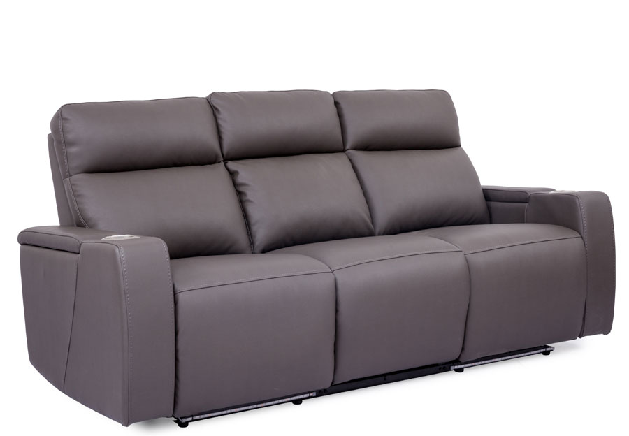 Cheers Lonzo Transformer Grey Dual Power Reclining Sofa and Reclining Console Loveseat