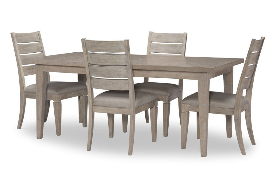 Legacy Rachael Ray Milano Rectangle Dining Table with Four Ladder Back Side Chairs