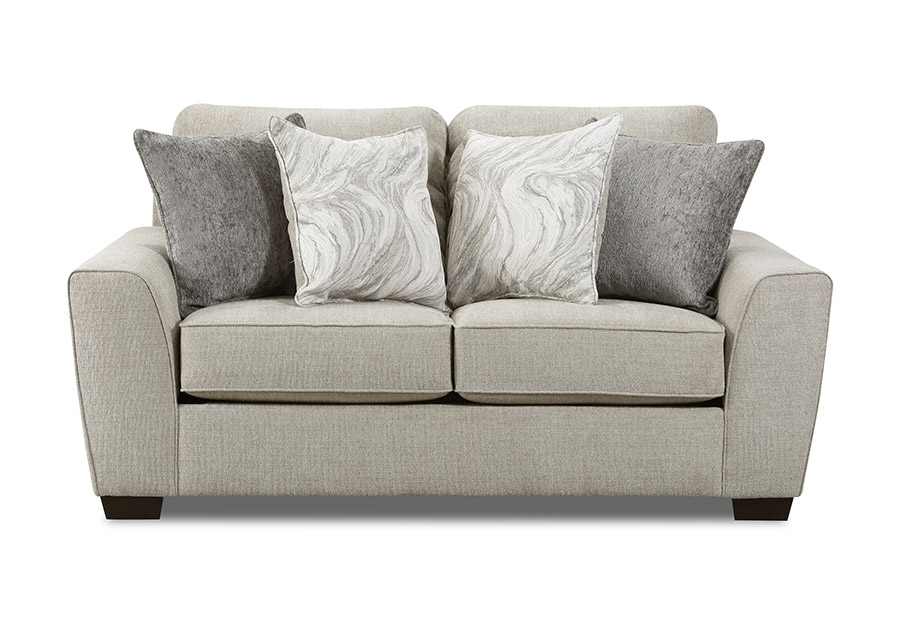 Lane Tessa Alabaster Loveseat with Alabaster Pearl and Gorgeous Nature Accent Pillows