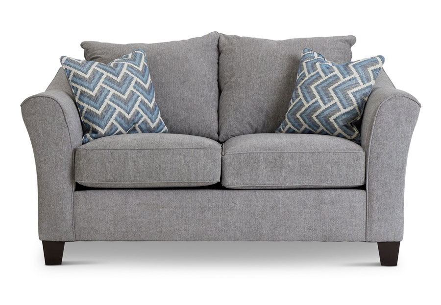 Lane Cayman Beach House Silver Loveseat with Blue Jay Accent Pillows
