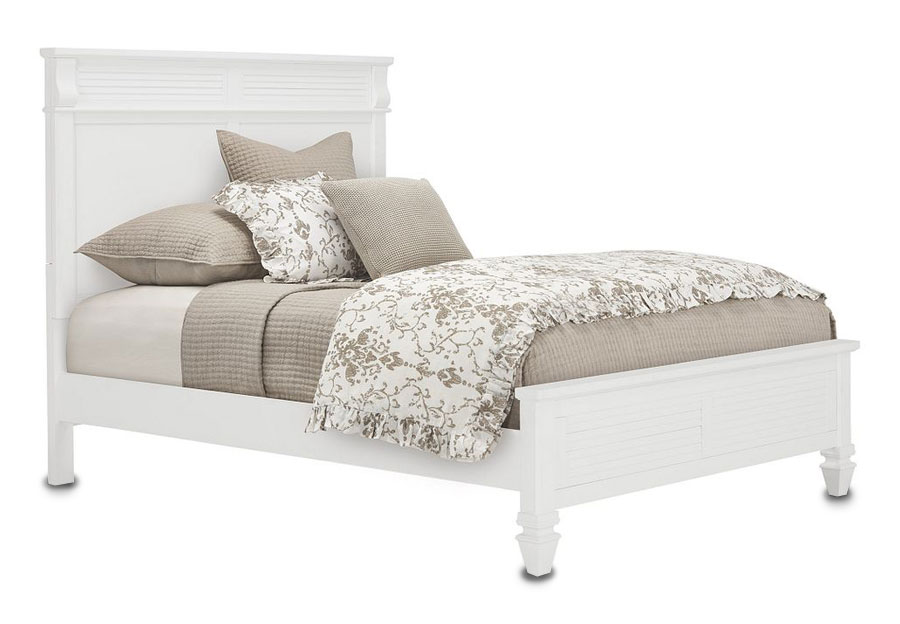 Lifestyle Compass White King Panel Bed, Dresser, and Mirror