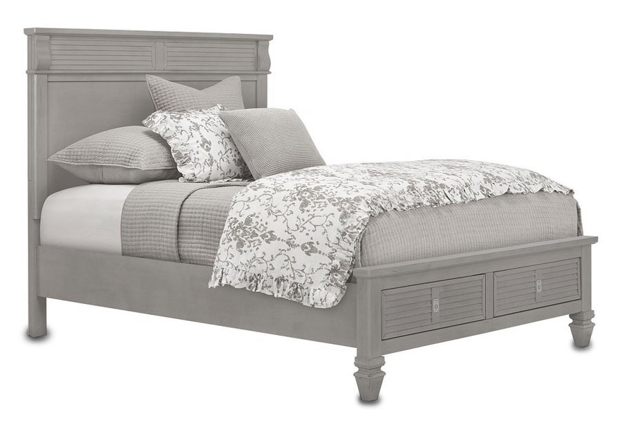Lifestyle Compass Grey Queen Panel Storage Bed