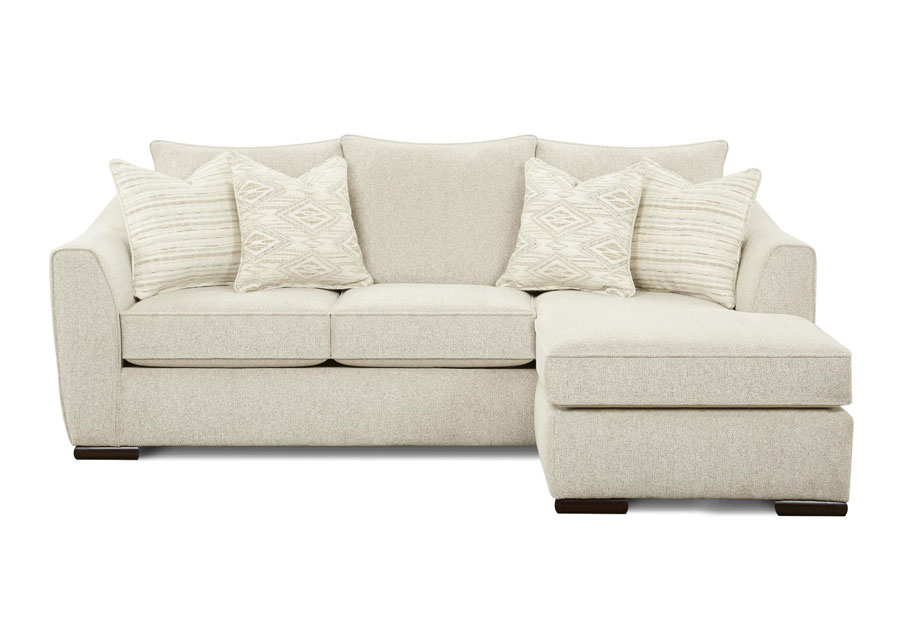 Fusion Vibrant Vision Oatmeal Chaise Sofa with Boise and Western Front Blanco Pillows