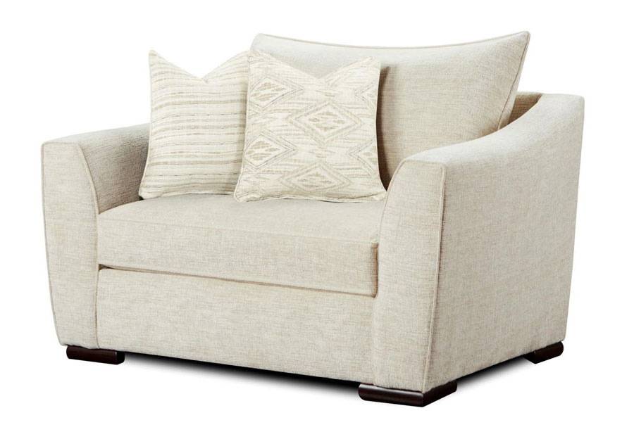 Fusion Vibrant Vision Oatmeal Chair and a Half with Boise and Western Front Blanco Pillows
