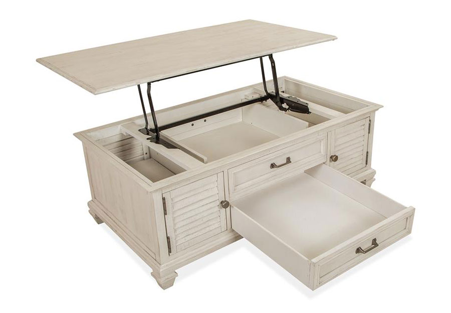 Magnussen Newport Lift Top Storage Cocktail Table with Casters