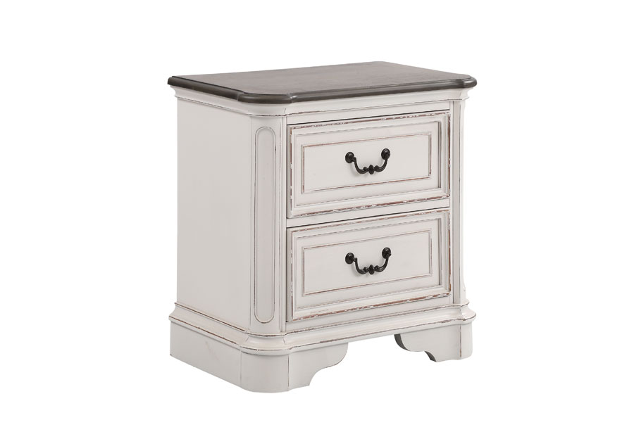 Lifestyle Stevenson Manor Antique White Two-Drawer Nightstand