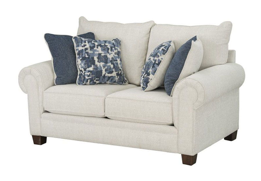 Albany Windermere Upholstered Loveseat with Accent Pillows